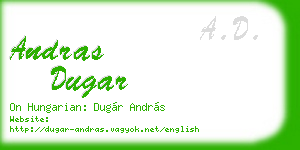 andras dugar business card